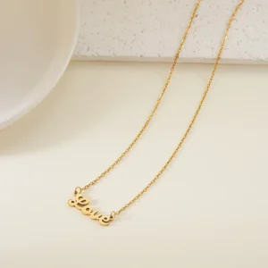 Alternative view of Collar "𝓛𝓸𝓿𝓮" en Acero Inoxidable Dorado