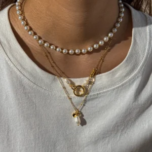 Alternative view of Collar "Dreamer" en Acero Inoxidable y Chapado en Oro de 18K