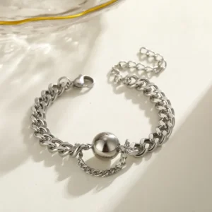 Pulsera "Orbital" en Acero Inoxidable y Chapado en Oro de 18K
