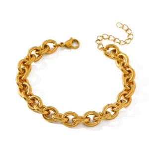 Pulsera "Chromia" en Acero Inoxidable y Chapado en Oro de 18K