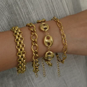 Alternative view of Pulsera "Beans" en Acero Inoxidable y Chapado en Oro de 18K