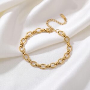 Pulsera "Aeris" en Acero Inoxidable de Titanio Dorado