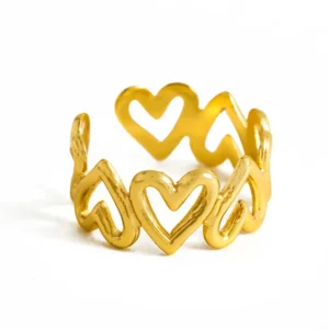 Brazalete "Chain of Hearts" en Acero Inoxidable de Titanio
