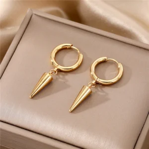 Arracadas "Spike" en Acero Inoxidable y Chapado en Oro de 18K