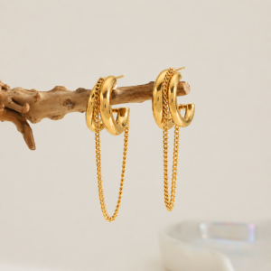Arracadas "Blondie" en Acero Inoxidable y Chapado en Oro de 18K