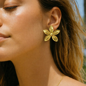 Aretes "Spring Bloom" en Acero Inoxidable Dorado