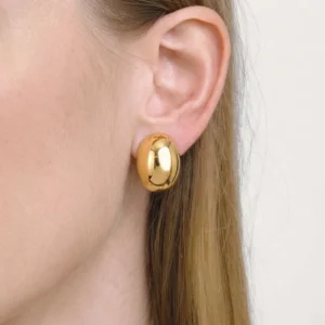 Aretes "Ellipse" en Acero Inoxidable Dorado