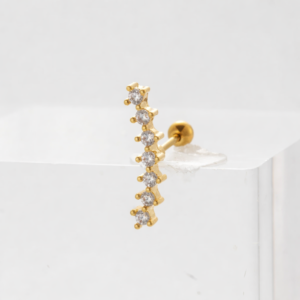 Aretes Ear Jacket (1 pza) con Zirconia en Acero Inoxidable de Titanio