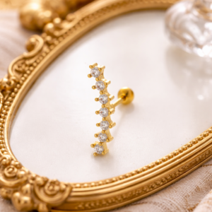 Alternative view of Aretes Ear Jacket (1 pza) con Zirconia en Acero Inoxidable de Titanio