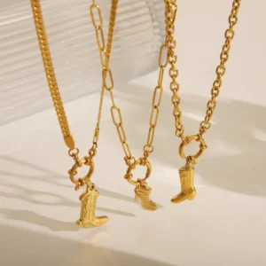 Alternative view of Charm "Bota Grande" en Acero Inoxidable Dorado y Chapado en Oro de 18K