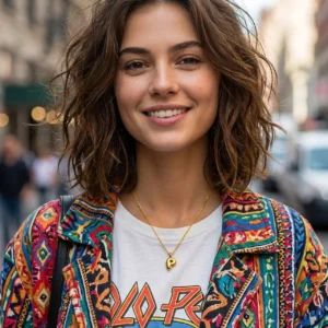 Alternative view of Collar con Inicial "P" Balloon en Acero Inoxidable y Chapado en Oro