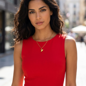 Alternative view of Collar con Inicial "Y" Balloon en Acero Inoxidable y Chapado en Oro