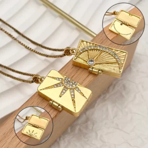 Alternative view of Collar Relicario "Starlight" en Acero Inoxidable de Titanio