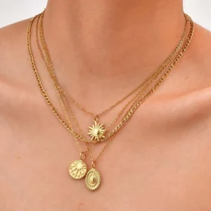 Alternative view of Collar "Solar Plexus" en Acero Inoxidable y Chapado en Oro de 18K