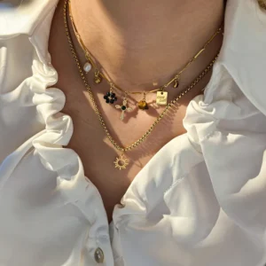 Alternative view of Collar "Sunshine" en Acero Inoxidable y Chapado en Oro de 18K