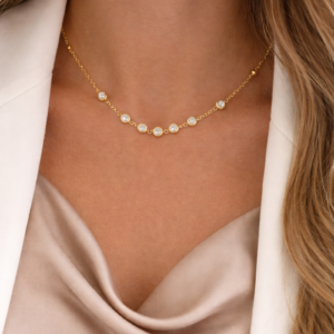 Alternative view of Collar "Destellos" en Acero Inoxidable y Chapado en Oro de 18K