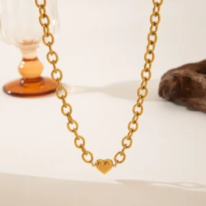 Collar "Only You" en Acero Inoxidable y Chapado en Oro de 18K