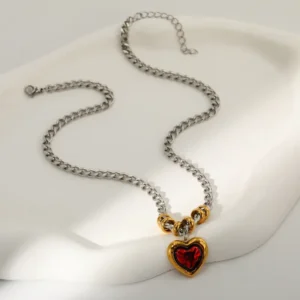 Collar “Silver Casanova” en Acero Inoxidable y Chapado en Oro de 18K