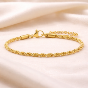 Pulsera “Twist” en Acero Inoxidable y Chapado en Oro