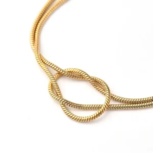 Alternative view of Pulsera "Knot" en Acero Inoxidable y Chapado en Oro de 18K