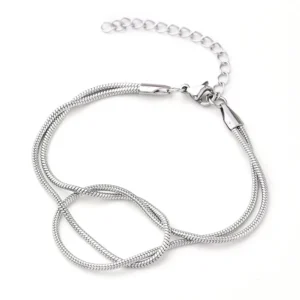 Pulsera "Knot" en Color Plata de Acero Inoxidable y Chapado en Oro de 18K