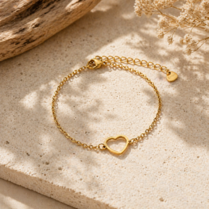 Alternative view of Pulsera "Heart Line" en Acero Inoxidable de Titanio