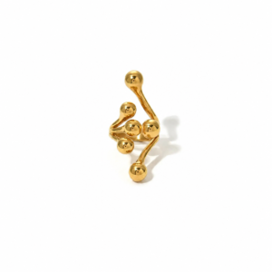 Anillo "Anuran" en Acero Inoxidable y Chapado en Oro de 18K