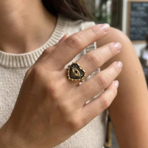 Alternative view of Anillo "Magic Eye" en Acero Inoxidable y Chapado en Oro de 18K