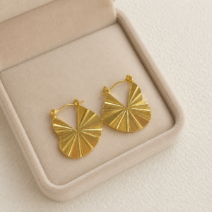 Arracadas "Love Rays" en Acero Inoxidable y Chapado en Oro de 18K