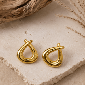 Aretes "Tote" en Acero Inoxidable Dorado