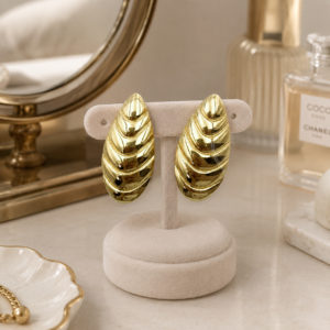Alternative view of Aretes en Acero Inoxidable y Chapado en Oro de 18K