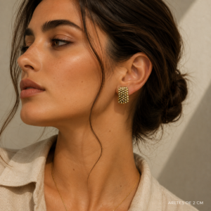 Alternative view of Aretes "Panal" en Acero Inoxidable Dorado