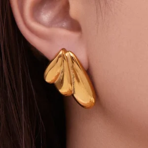 Aretes “Alas” en Acero Inoxidable Dorado
