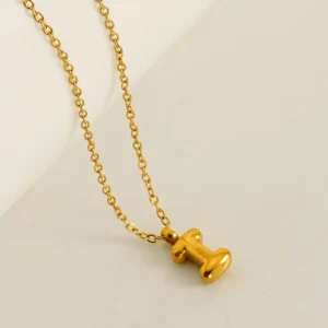 Collar con Inicial “I” Balloon en Acero Inoxidable y Chapado en Oro - Imagen 4