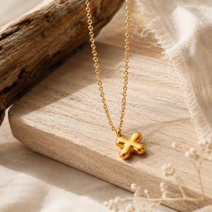 Collar con Inicial “X” Balloon en Acero Inoxidable y Chapado en Oro