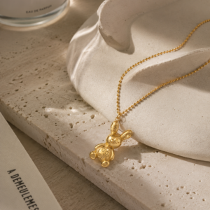 Collar "Bunny" en Acero Inoxidable y Chapado en Oro de 18K