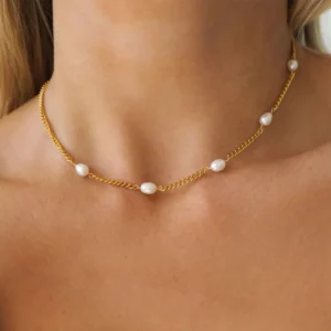 Collar “Perlina” en Acero Inoxidable y Chapado en Oro de 18K