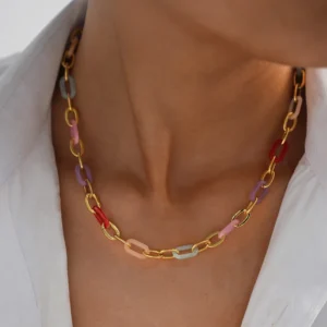 Collar "Rainbow Chain" en Acero Inoxidable y Chapado en Oro de 18K