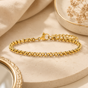 Pulsera Minimalista Stackable en Acero Inosidable y Chapado en Oro