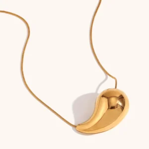 Alternative view of Collar “Goccia” en Acero Inoxidable y Chapado en Oro de 18K