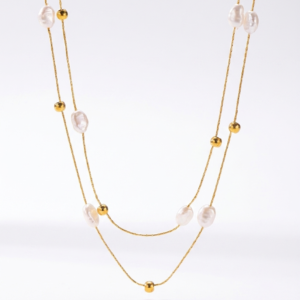 Collar Multicadena "Náyade" en Acero Inoxidable y Chapado en Oro de 18K