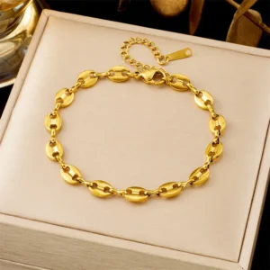 Pulsera “Buttons” en Acero Inoxidable Dorado