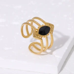 Anillo “Aira” en Acero Inoxidable y Chapado en Oro