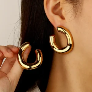 Alternative view of Aretes “Strata” en Acero Inoxidable Dorado