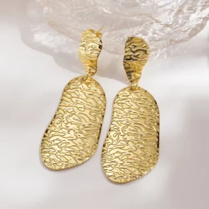 Aretes Statement “Lagoon” en Acero Inoxidable Dorado