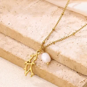 Collar “Arrecife” en Acero Inoxidable y Chapado en Oro de 18K
