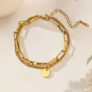 Pulsera “Lucía” en Acero Inoxidable Dorado