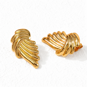 Aretes “Elin” en Acero Inoxidable y Chapados en Oro de 18K