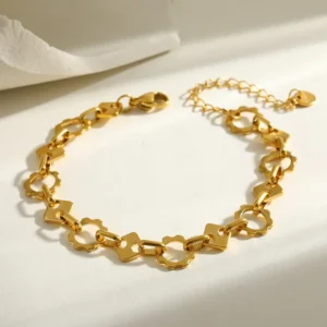 Pulsera “Engrane” en Acero Inoxidable y Chapado en Oro