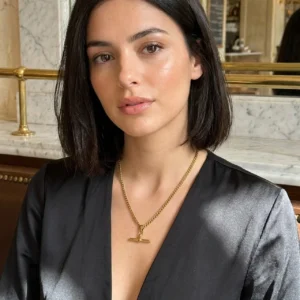 Collar “Pendulum” en Acero Inoxidable y Chapado en Oro de 18K